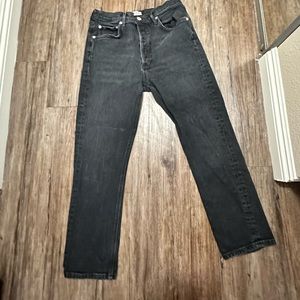 Agolde Women's Straight Leg Jeans — Washed Black